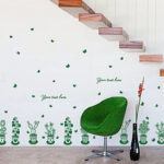 Sks6022Potted Plants Wall Stickers Office Door Window Home Living Room Decor Removable Vinyl Wall Decals Art Murals Wallpapers - Image 2