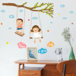JAAMSO ROYALS Cute Baby Swing On the tree Decorative Wall Sticker Sk7146 - Image 5