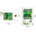 AY914 Lifelike Valley Window Wall Sticker Quality 90*60cm PVC Removable Beautiful Views Decal Vivid Green Forest Wall art Mural - Image 8