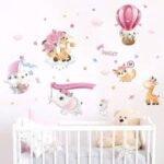 HM71009 Wall Stickers Baby Kids Room Bedroom Background Home Decor Nursery Decals Decoration Cute Animals Sticker - Image 2