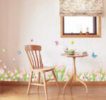 Am7039 MEYA flower wall line PVC decal for corridor wall waistline, living room sofa background deco - Image 2