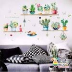 HM71007 CUTE PLANT DISPLAY POTS VASE 50X70 WALLSTICKER WAL STIKERS - Image 4