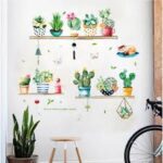 HM71007 CUTE PLANT DISPLAY POTS VASE 50X70 WALLSTICKER WAL STIKERS - Image 3
