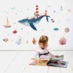 Wall stickers underwater world whale bedroom living room wall stickers HM92020 - Image 7