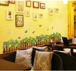 1PCS Fence Flower Skirting Wall Sticker PVC Transparent Film For Baby Room Wall Decals Kindergarten Room Decor 50*70CM - Image 3