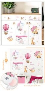 HM71009 Wall Stickers Baby Kids Room Bedroom Background Home Decor Nursery Decals Decoration Cute Animals Sticker - Image 8