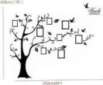 NC5070-12 Large Photo Frame Tree Memory Tree Wall Stickers Living Room Decorative Mural VinyHigh Black Color