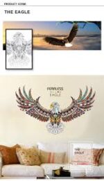 New Style Eagle Decoration Mural Cool Library Office Restaurant Wall Stickers [SK9154] - Image 6