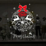 Miico XH7241 Christmas Sticker Home Decoration Sticker Window and Wall Sticker Shop Decorative Stickers