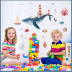 Wall stickers underwater world whale bedroom living room wall stickers HM92020 - Image 3