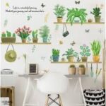 HM71007 CUTE PLANT DISPLAY POTS VASE 50X70 WALLSTICKER WAL STIKERS - Image 6