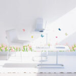Am7039 MEYA flower wall line PVC decal for corridor wall waistline, living room sofa background deco - Image 3