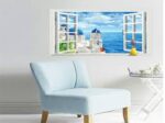 New AY9234C Aegean Sea fake wall sticker pvc windows landscape green removable wall stickers - Image 4