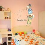 Children's interior wall sticker Girl with dandelion AY7196