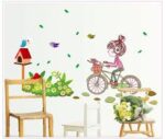 ren Empower Multicolor A Little Charming Girl Riding on Her Bike Large Wall Sticker Ay7085 - Image 3