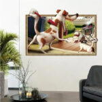 XH6243 creative dog photo frame 3D wall sticker living room bedroom wall decoration modern art mural children's room decoration - Image 2