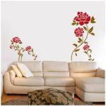 Wall Sticker Red Flowers Home Decoration Giant Wall Decals - Image 4