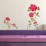 Wall Sticker Red Flowers Home Decoration Giant Wall Decals - Image 2