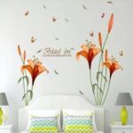 xl8195 flowers butterfly leaf wall stickers for kids rooms living room bathroom kitchen decor wall decals poster - Image 5