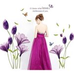Lovely Lily Flowers and Butterfly Wall Decal DIY Stickers for Home Decor Ay7244 - Image 3