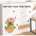 HM71004 Jaamso Royals Multicolor Vinyl Tulip Fence Butterfly Design Decorative Wall Sticker - Image 5