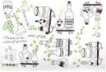 Bottle Plant Print Kitchen Restaurant Removable Wall Sticker  Brown Green Ay7254 - Image 4