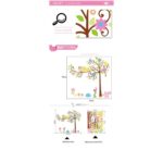 Cute Owl Bird Flower Squirrel Vinyl Mural Art Wall Sticker Decal for kid nursery children Owl Wall Decals - Image 5