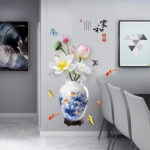 WALLSTICKER 60x90 VASE PORCELAIN LOTUS / SK9382 - Image 2