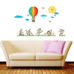 jm7121Monkey Balloon Wall Stickers Cartoon Wall Stickers House Decoration - Image 2