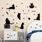 Lovely Playing Cats Animals Wall Stickers Kids Room Decoration Home Kitten Printing Mural Art Cartoon Diy Decal  Ld843  Size: 60x33 - Image 4