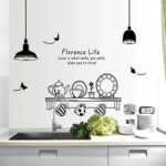 Wall decal for kitchen decoration - Kitchen shelf and teapot - product code AY9138 - Image 4