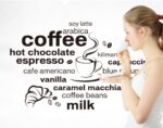 JM7323 English proverbs coffee wall stickers Vinyl DIY Coffee language wall decals For Cafe kitchen restaurant decoration Art - Image 2
