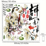 Removable Chinese Style Wall Sticker Magpie Plum Blossom Living Room - Image 7