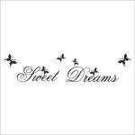 Sweet Dreams Quotes Butterfly Wall Sticker For Bedroom Home Decoration Kids Decals Diy Letters Mural Art Printing Pvc Poster Dz003 Size: 25x70cm - Image 4