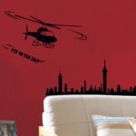 Cartoon airplane wall decal for bedroom, living room, TV background, home decor size 50x70 ay7071 - Image 3