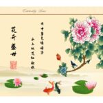 3 PCS Chinese Ink Art Peony Flower Bloosm Wall Stickers Wall Decal DIY for Room Children's Room TV Sofa Background Wall Art Decors ay9250 60x90 - Image 2