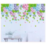 Flowers Deciduous Blue Red Flower ball Wall Decal Sticker - DIY PVC Removable Transparent Film Self-Adhesive Mural Art Wall Decor for Living Room size 50x70 ay7146 - Image 2