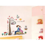 Wall decal two lovers leaning back ay924 - Image 3