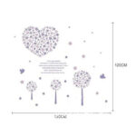 Lavender Flower Wall Sticker Dinding Motif Love  Purple heart decal Size:60x90 Lm8007 - Image 7
