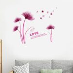 Purple Romantic Blooming Flowers Decorative Wall Stickers - Image 5