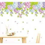 Flowers Deciduous Blue Red Flower ball Wall Decal Sticker - DIY PVC Removable Transparent Film Self-Adhesive Mural Art Wall Decor for Living Room size 50x70 ay7146 - Image 3