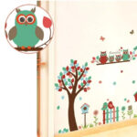 WALL STICKER POHON OWL BIRD BURUNG ANAK KIDS STIKER DINDING SK9162 di opagallery | Tokopedia - Image 2