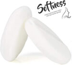 2 Pcs 4.13 inch Powder Puff For Body Powder Loose Powder, baby puff，Talcum powder puff，Ultra Soft Large Round Velour Smooth Apply Puff With Ribbon Band Handle，Washable Powder Puff （White） - Image 3