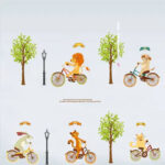 Ampire 120 cm Wall Stickers Cartoon Animal Kids Room Jungle Bicycle Ride Self Adhesive Sticker - Image 6