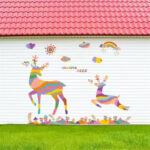 Gadgets WRAP Colorful Rainbow Cartoon Jumping Deer Wall Stickers Forest for Living Room Bedroom Shop Window - Image 5