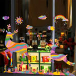 Gadgets WRAP Colorful Rainbow Cartoon Jumping Deer Wall Stickers Forest for Living Room Bedroom Shop Window - Image 11