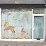 Gadgets WRAP Colorful Rainbow Cartoon Jumping Deer Wall Stickers Forest for Living Room Bedroom Shop Window - Image 7