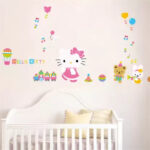 Hello Kitty Having Fun With Friends Decor For Nursery Room Wall sticker Abc1817 - Image 2