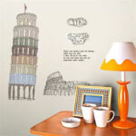 Tower of Pisa Wall Sticker Ay808 - Image 6