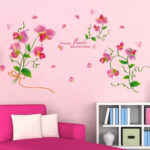 Flipkart SmartBuy 152 cm Wall Stickers Pink Pea Flower for Study Room Self Adhesive Sticker - Image 3